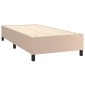 vidaXL Κρεβάτι Boxspring Στρώμα&LED Καπουτσίνο 90x200 εκ. Συνθ. Δέρμα