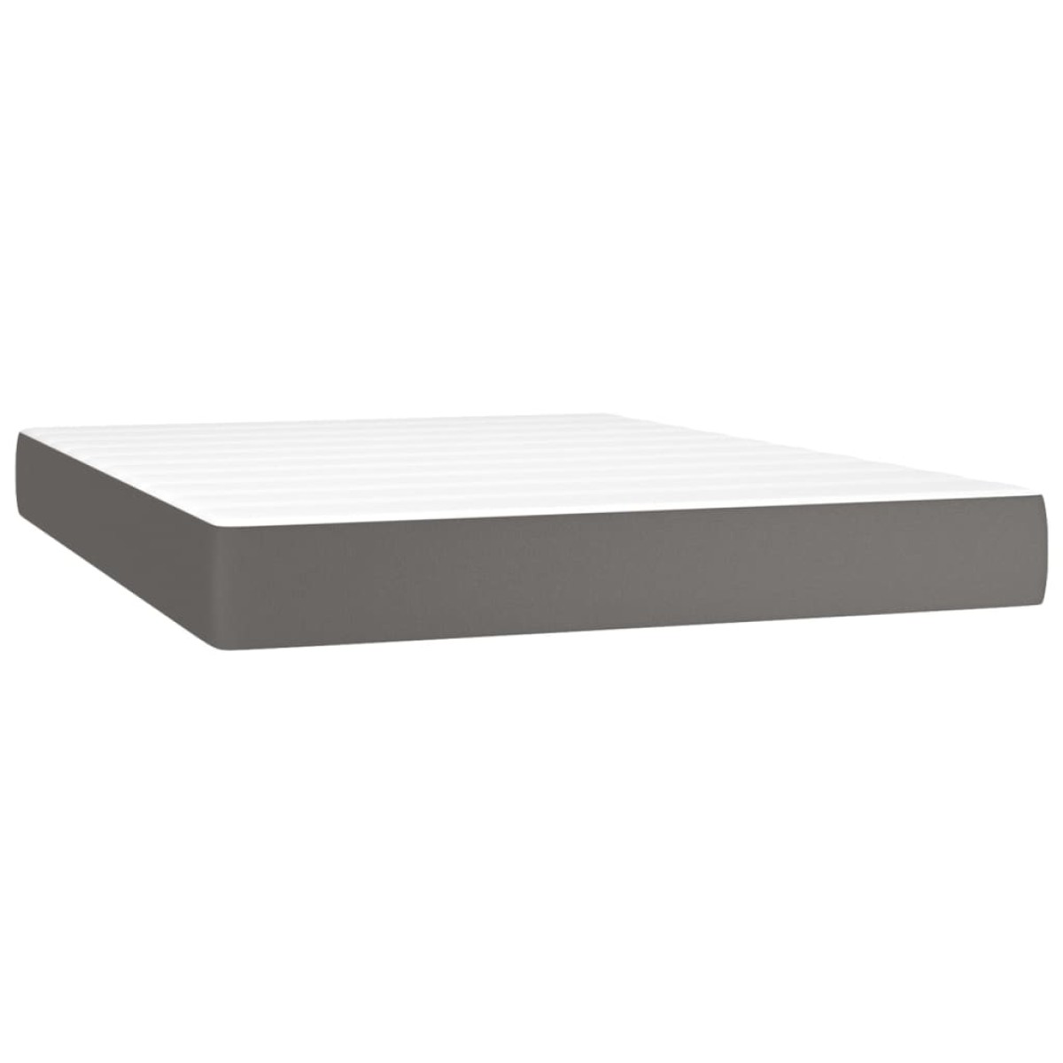 vidaXL Κρεβάτι Boxspring με Στρώμα & LED Γκρι 140x190 εκ. Συνθ. Δέρμα