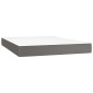 vidaXL Κρεβάτι Boxspring με Στρώμα & LED Γκρι 140x190 εκ. Συνθ. Δέρμα