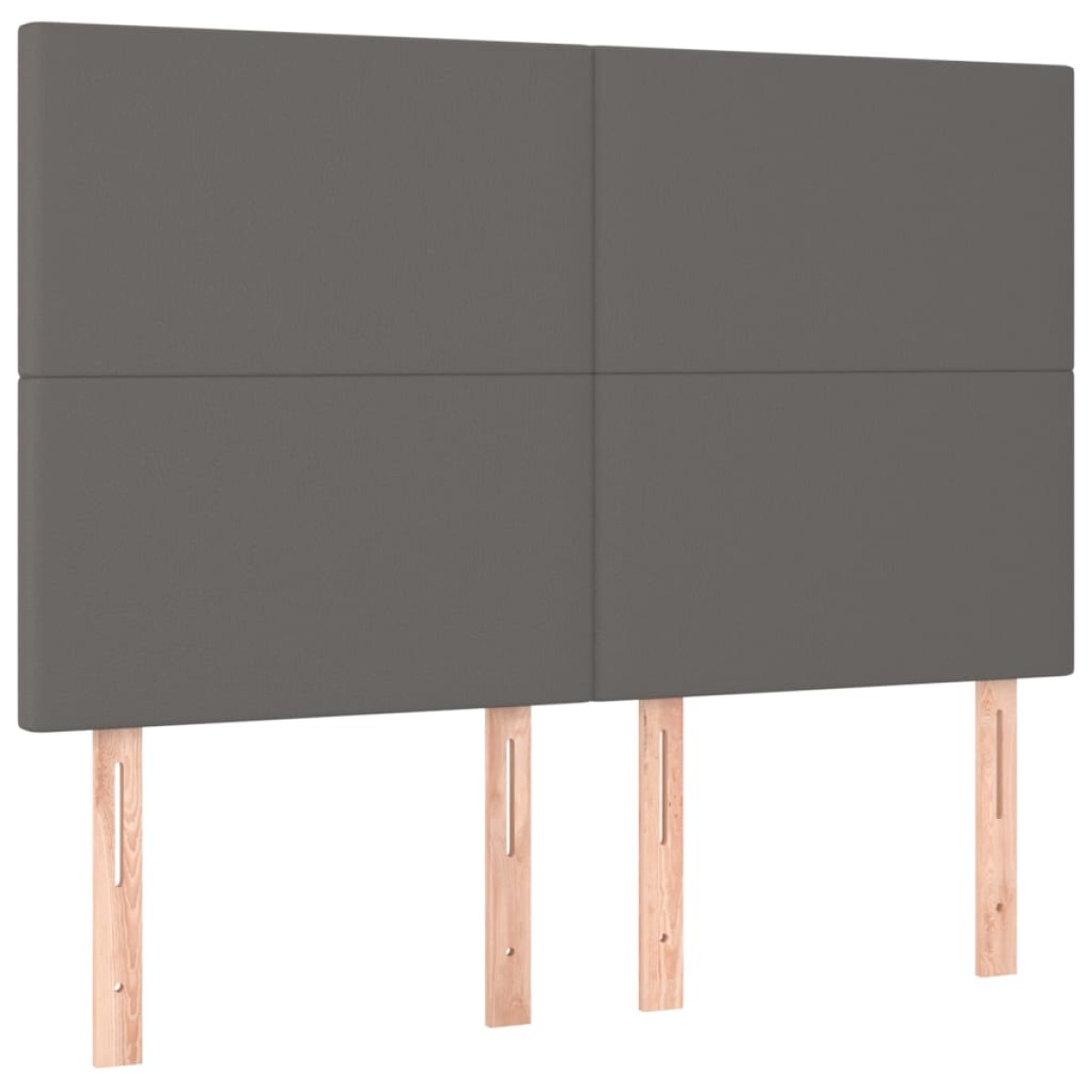 vidaXL Κρεβάτι Boxspring με Στρώμα & LED Γκρι 140x190 εκ. Συνθ. Δέρμα