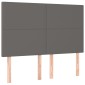 vidaXL Κρεβάτι Boxspring με Στρώμα & LED Γκρι 140x190 εκ. Συνθ. Δέρμα
