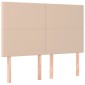 vidaXL Κρεβάτι Boxspring Στρώμα&LED Καπουτσίνο 140x190 εκ. Συνθ. Δέρμα