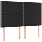 vidaXL Κρεβάτι Boxspring με Στρώμα & LED Μαύρο 140x200 εκ. Συνθ. Δέρμα