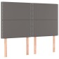 vidaXL Κρεβάτι Boxspring με Στρώμα & LED Γκρι 140x200 εκ. Συνθ. Δέρμα