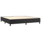 vidaXL Κρεβάτι Boxspring με Στρώμα & LED Μαύρο 200x200 εκ. Συνθ. Δέρμα