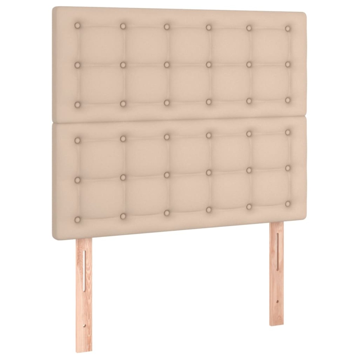 vidaXL Κρεβάτι Boxspring Στρώμα&LED Καπουτσίνο 90x190 εκ. Συνθ. Δέρμα