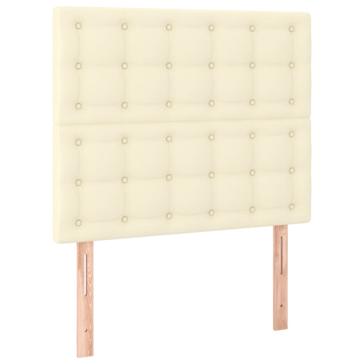 vidaXL Κρεβάτι Boxspring με Στρώμα & LED Κρεμ 90x200 εκ. Συνθ. Δέρμα