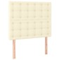 vidaXL Κρεβάτι Boxspring με Στρώμα & LED Κρεμ 90x200 εκ. Συνθ. Δέρμα