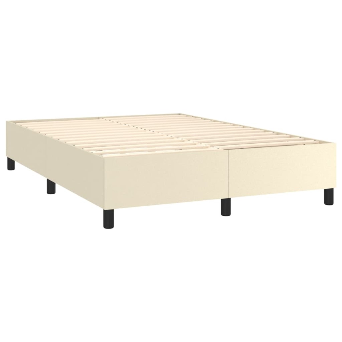 vidaXL Κρεβάτι Boxspring με Στρώμα & LED Κρεμ 140x190 εκ. Συνθ. Δέρμα