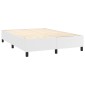 vidaXL Κρεβάτι Boxspring με Στρώμα & LED Λευκό 140x200 εκ. Συνθ. Δέρμα