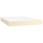 vidaXL Κρεβάτι Boxspring με Στρώμα & LED Κρεμ 140x200 εκ. Συνθ. Δέρμα