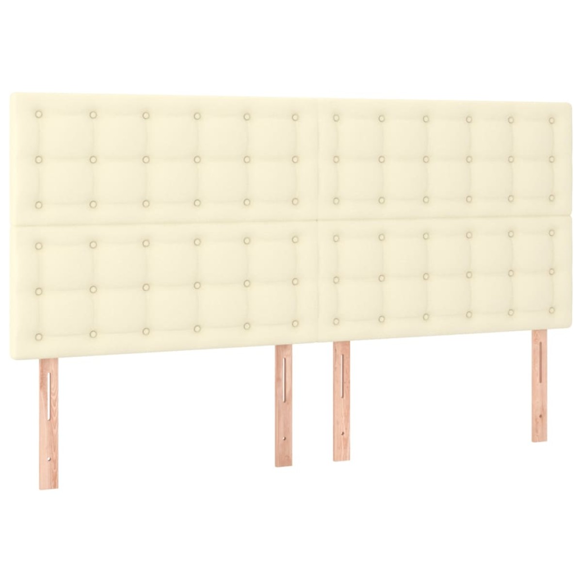 vidaXL Κρεβάτι Boxspring με Στρώμα & LED Κρεμ 180x200 εκ. Συνθ. Δέρμα