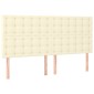 vidaXL Κρεβάτι Boxspring με Στρώμα & LED Κρεμ 180x200 εκ. Συνθ. Δέρμα