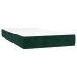 vidaXL Κρεβάτι Boxspring με Στρώμα & LED Σκ. Πράσινο 90x190 εκ Βελούδο