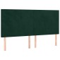 vidaXL Κρεβάτι Boxspring με Στρώμα & LED Σκ. Πράσινο 200x200εκ Βελούδο
