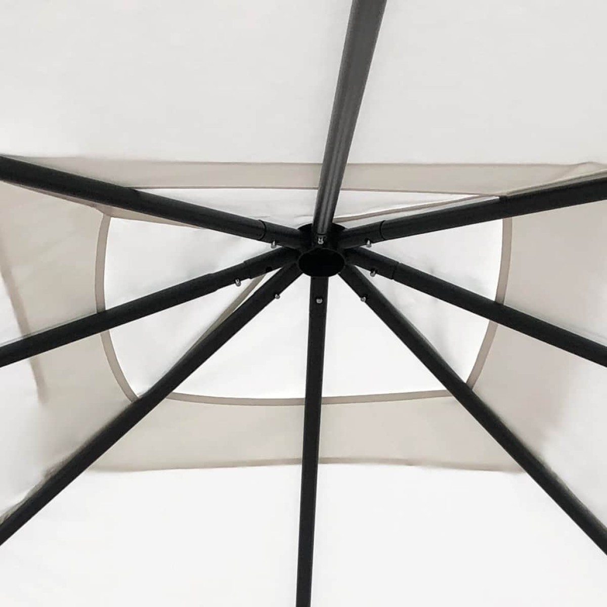 vidaXL Κιόσκι με Καλύμματα Στύλων Κρεμ 3 x 3 x 2,6 μ. 160 γρ./μ²