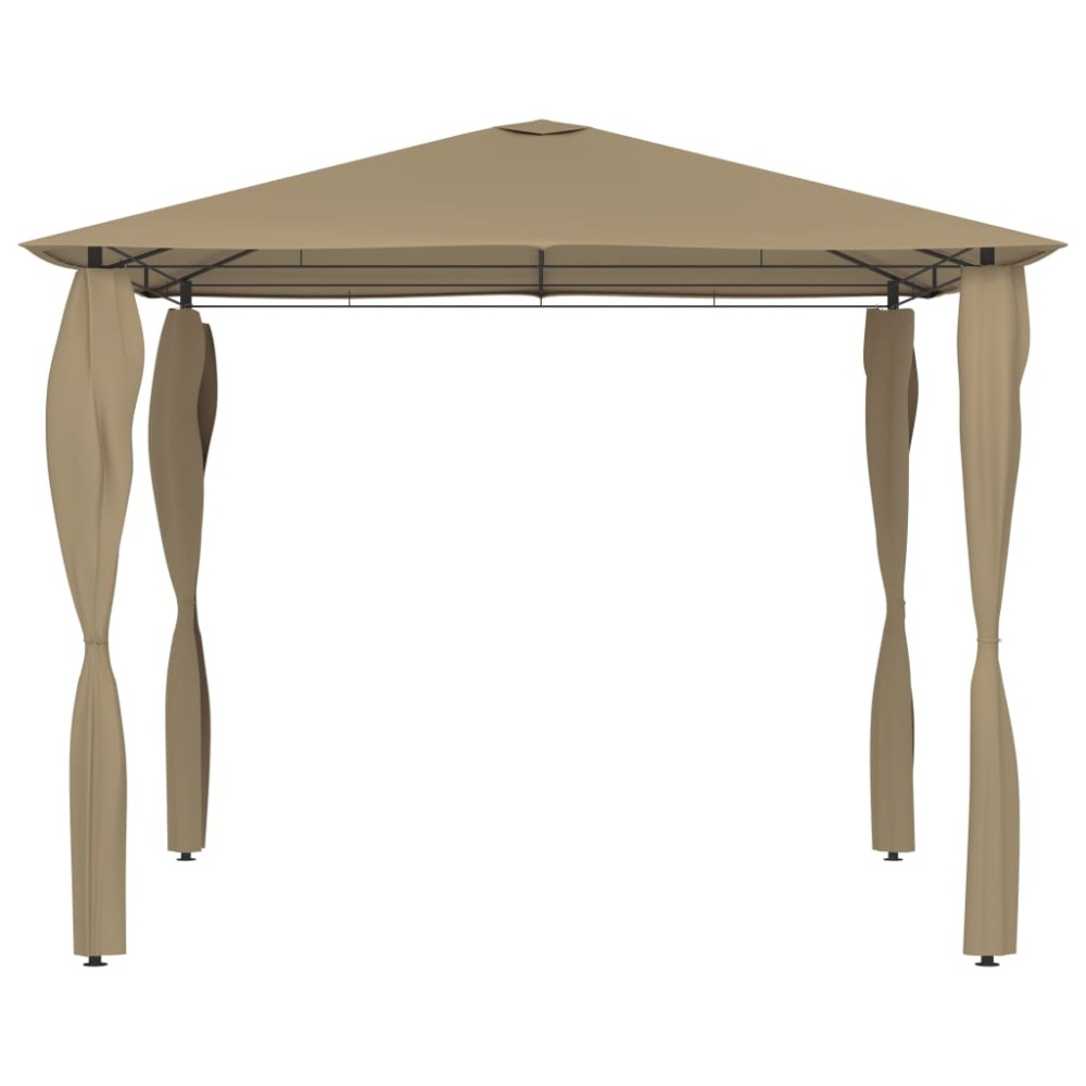 vidaXL Κιόσκι με Καλύμματα Στύλων Taupe 3 x 3 x 2,6 μ. 160 γρ./μ²
