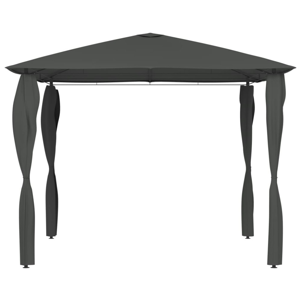vidaXL Κιόσκι με Καλύμματα Στύλων Ανθρακί 3 x 3 x 2,6 μ. 160 γρ./μ²