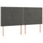vidaXL Κρεβάτι Boxspring με Στρώμα & LED Σκ. Γκρι 160x200εκ. Βελούδινο