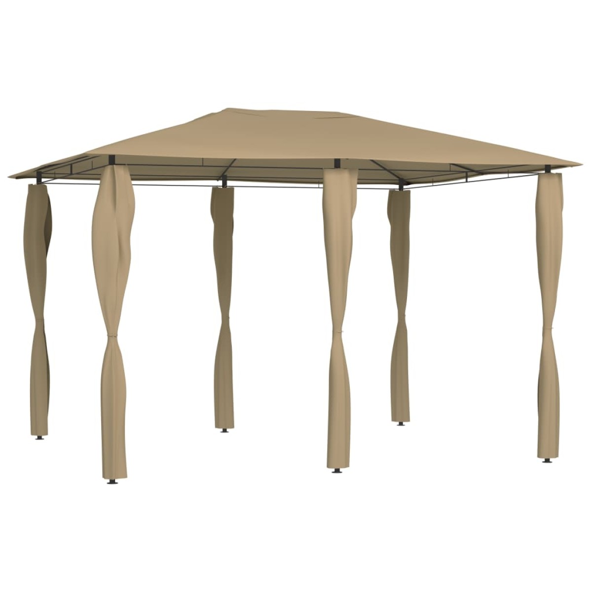 vidaXL Κιόσκι με Καλύμματα Στύλων Taupe 3 x 4 x 2,6 μ. 160 γρ./μ²