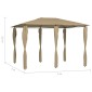 vidaXL Κιόσκι με Καλύμματα Στύλων Taupe 3 x 4 x 2,6 μ. 160 γρ./μ²