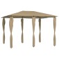 vidaXL Κιόσκι με Καλύμματα Στύλων Taupe 3 x 4 x 2,6 μ. 160 γρ./μ²