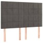 vidaXL Κρεβάτι Boxspring με Στρώμα & LED Σκ. Γκρι 140x190εκ. Βελούδινο