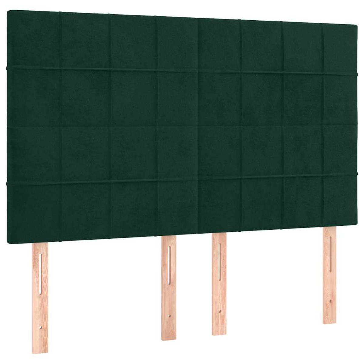vidaXL Κρεβάτι Boxspring με Στρώμα & LED Σκ. Πράσινο 140x200εκ Βελούδο
