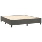 vidaXL Κρεβάτι Boxspring με Στρώμα & LED Σκ. Γκρι 160x200εκ. Βελούδινο