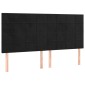 vidaXL Κρεβάτι Boxspring με Στρώμα & LED Μαύρο 160x200 εκ. Βελούδινο