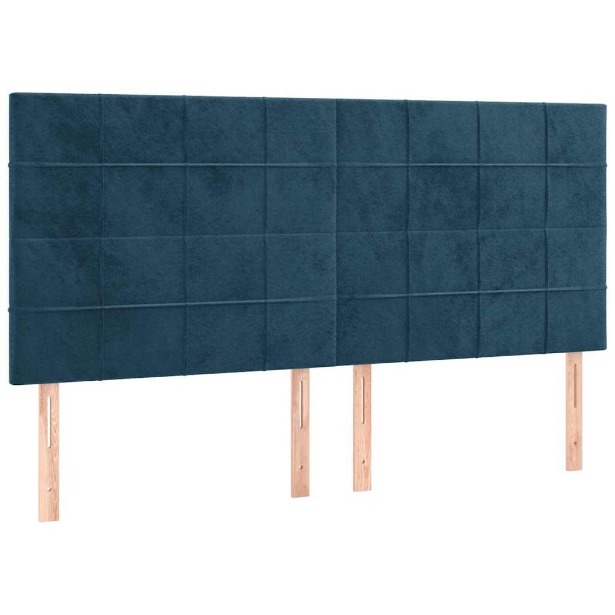 vidaXL Κρεβάτι Boxspring με Στρώμα & LED Σκ. Μπλε 160x200εκ. Βελούδινο