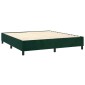 vidaXL Κρεβάτι Boxspring με Στρώμα & LED Σκ. Πράσινο 180x200εκ Βελούδο