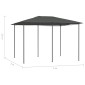 vidaXL Κιόσκι Ανθρακί 3 x 4 x 2,6 μ. 160 γρ./μ²