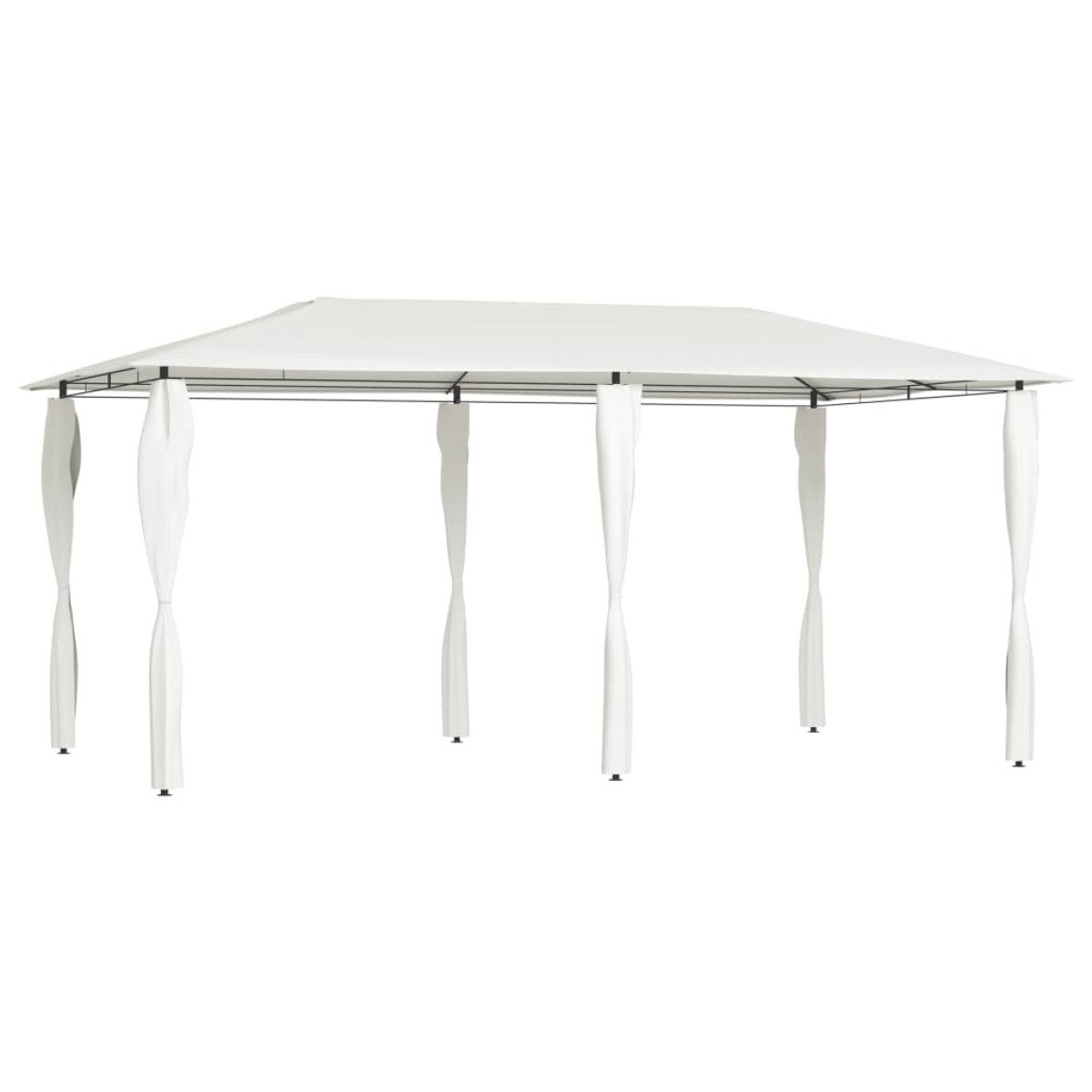 vidaXL Κιόσκι με Καλύμματα Στύλων Κρεμ 3 x 6 x 2,6 μ. 160 γρ./μ²
