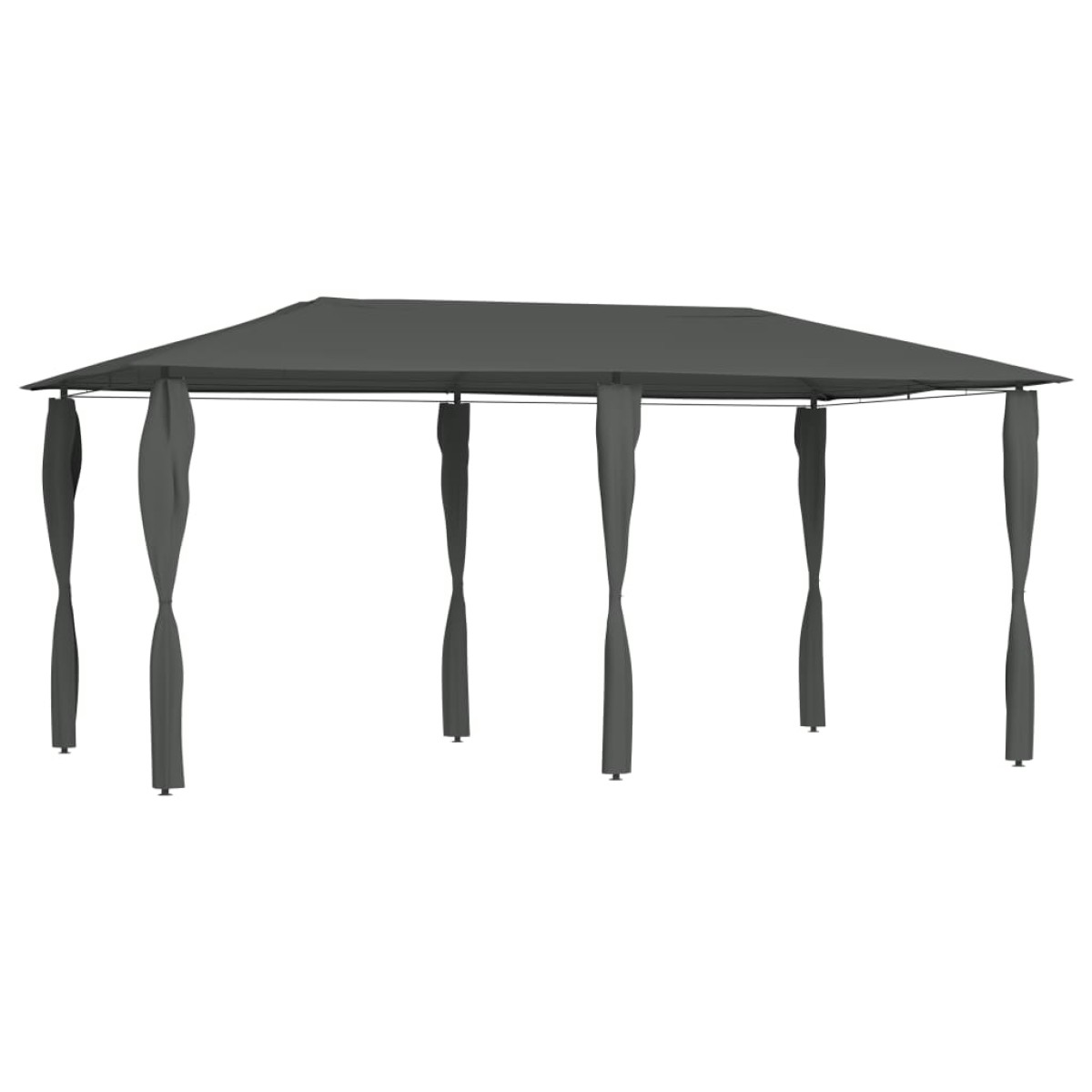 vidaXL Κιόσκι με Καλύμματα Στύλων Ανθρακί 3 x 6 x 2,6 μ. 160 γρ./μ²