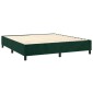 vidaXL Κρεβάτι Boxspring με Στρώμα & LED Σκ. Πράσινο 160x200εκ Βελούδο
