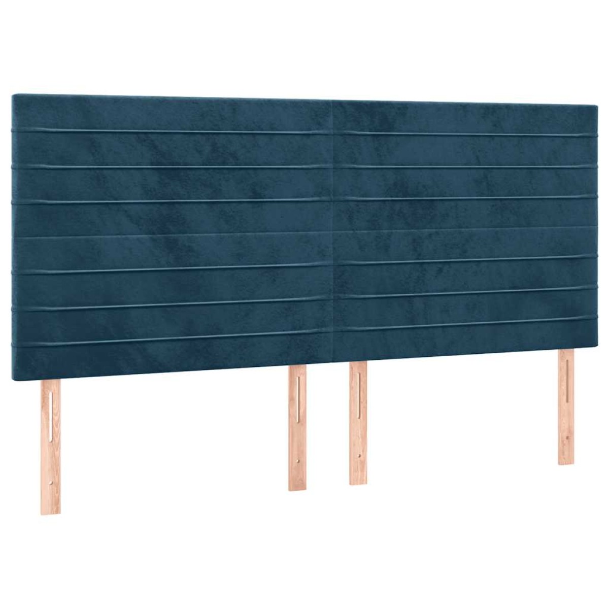 vidaXL Κρεβάτι Boxspring με Στρώμα & LED Σκ. Μπλε 160x200εκ. Βελούδινο