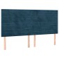 vidaXL Κρεβάτι Boxspring με Στρώμα & LED Σκ. Μπλε 160x200εκ. Βελούδινο