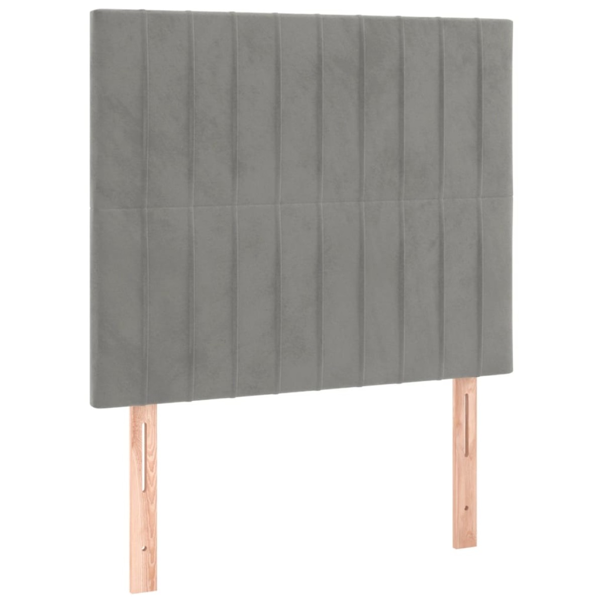 vidaXL Κρεβάτι Boxspring με Στρώμα & LED Αν.Γκρι 90x200 εκ. Βελούδινο