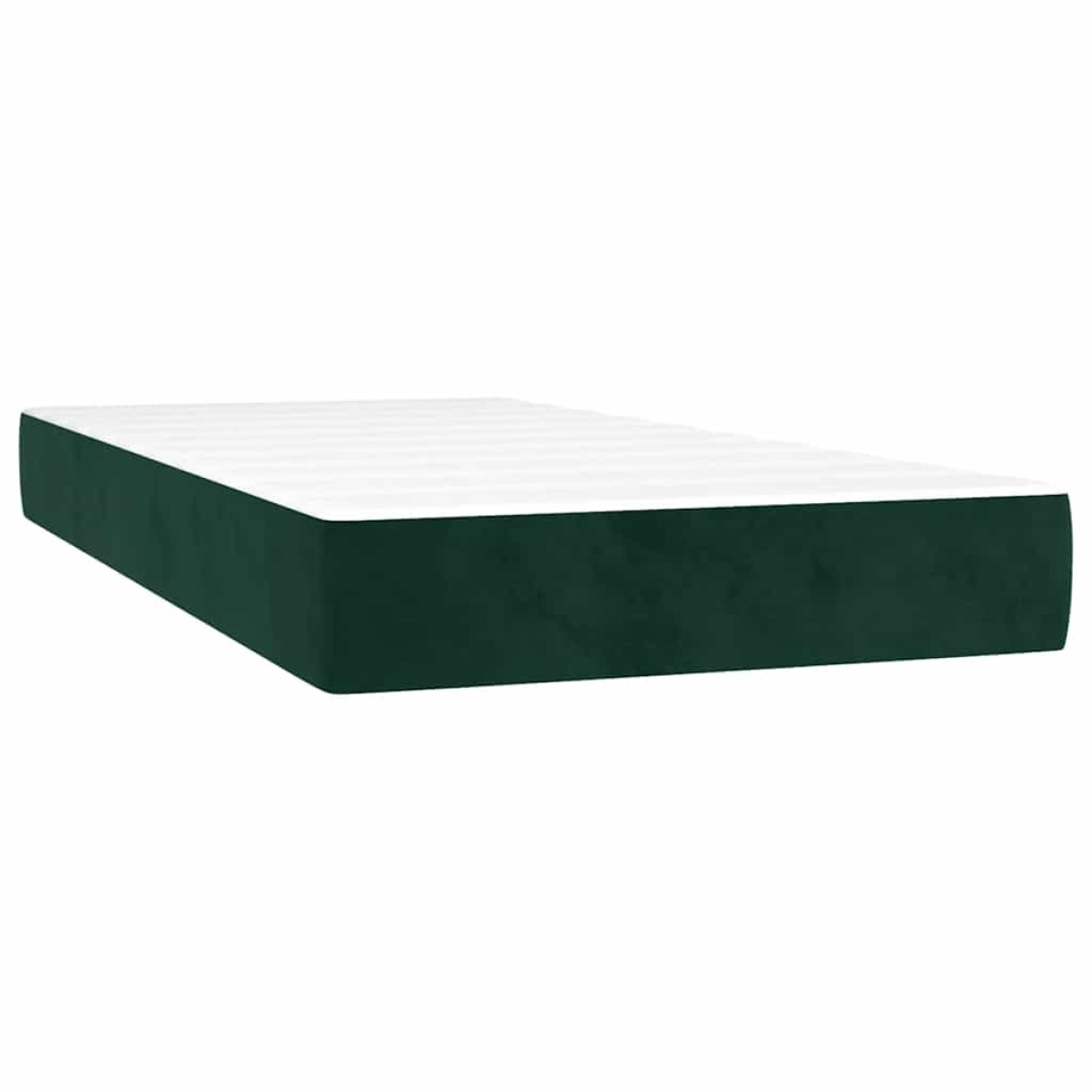 vidaXL Κρεβάτι Boxspring με Στρώμα & LED Σκ. Πράσινο 90x200 εκ Βελούδο