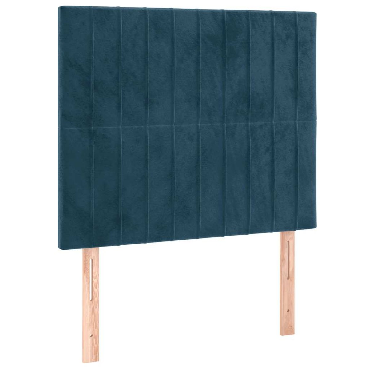 vidaXL Κρεβάτι Boxspring με Στρώμα & LED Σκ. Μπλε 90x200 εκ. Βελούδινο