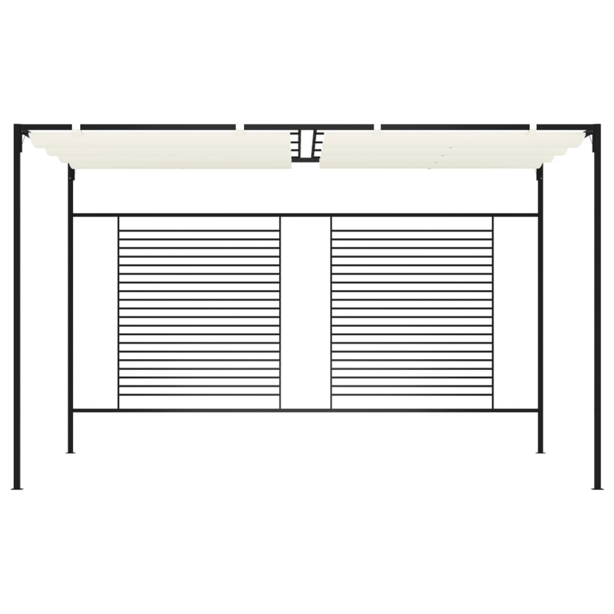 vidaXL Πέργκολα με Πτυσσόμενη Οροφή Κρεμ 3 x 4 x 2,3 μ. 180 γρ./μ²