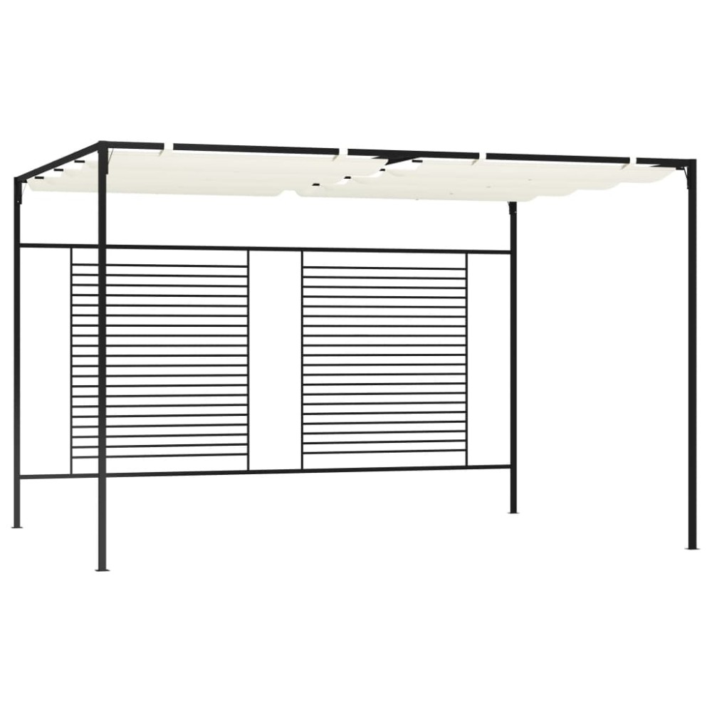 vidaXL Πέργκολα με Πτυσσόμενη Οροφή Κρεμ 3 x 4 x 2,3 μ. 180 γρ./μ²