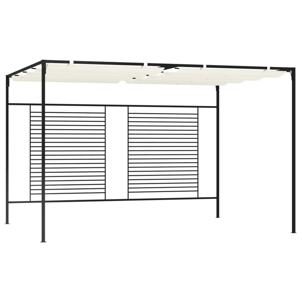 vidaXL Πέργκολα με Πτυσσόμενη Οροφή Κρεμ 3 x 4 x 2,3 μ. 180 γρ./μ²