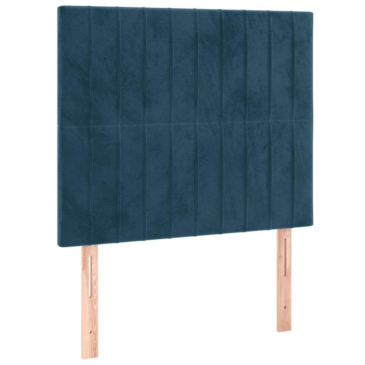 vidaXL Κρεβάτι Boxspring με Στρώμα & LED Σκ. Μπλε 100x200εκ. Βελούδινο