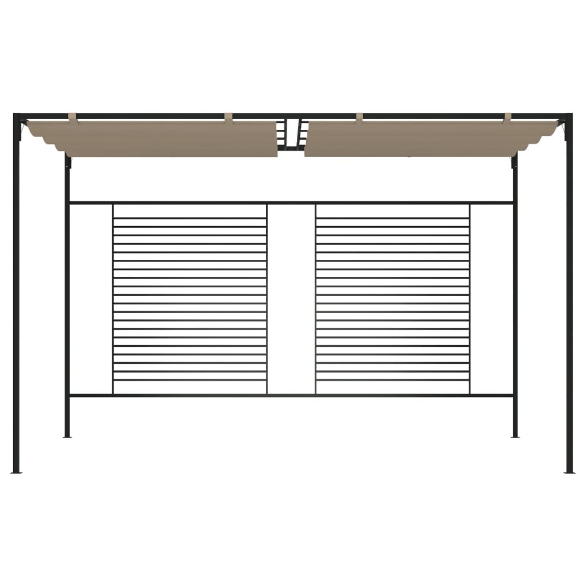 vidaXL Κιόσκι Γκρι / Μπεζ 3 x 4 x 2,3 εκ. 180 γρ./μ² με Συρόμενη Οροφή