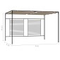 vidaXL Κιόσκι Γκρι / Μπεζ 3 x 4 x 2,3 εκ. 180 γρ./μ² με Συρόμενη Οροφή