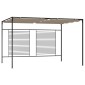 vidaXL Κιόσκι Γκρι / Μπεζ 3 x 4 x 2,3 εκ. 180 γρ./μ² με Συρόμενη Οροφή