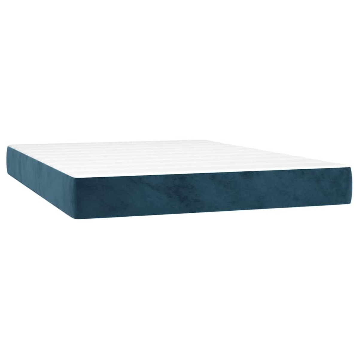 vidaXL Κρεβάτι Boxspring με Στρώμα & LED Σκ. Μπλε 140x190εκ. Βελούδινο