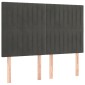 vidaXL Κρεβάτι Boxspring με Στρώμα & LED Σκ. Γκρι 140x200εκ. Βελούδινο